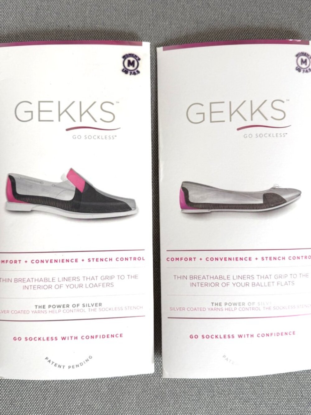 GEKKS No Show Shoe Liners M 7-8.5 Ballet + Loafer Breathable Sockless